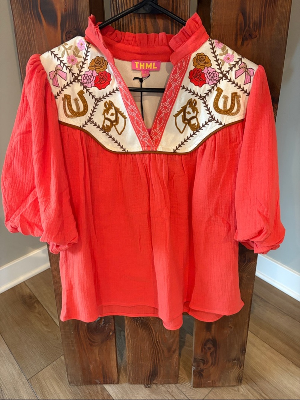 The Fringed Pineapple Lucky Cowgirl Puff Sleeves Blouse